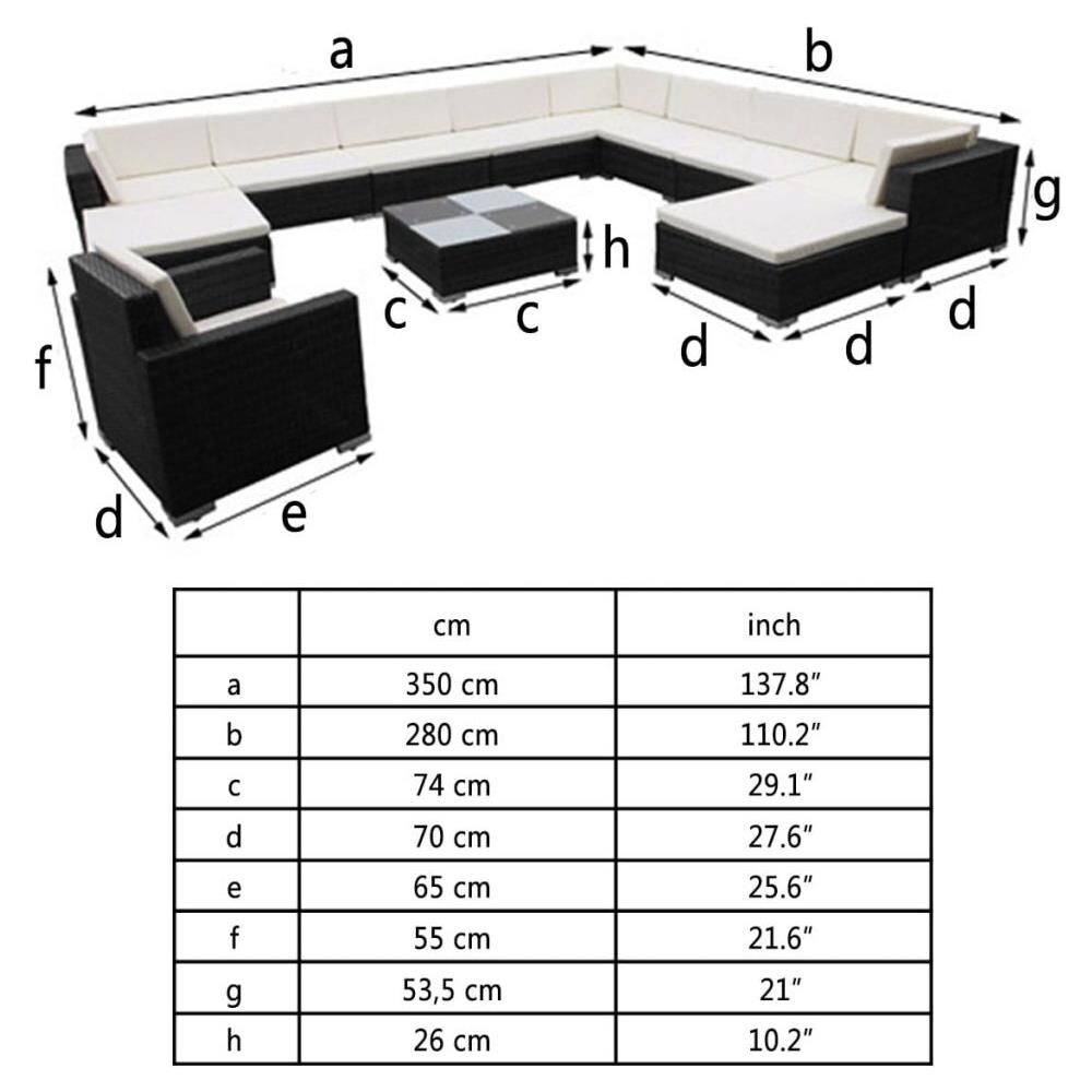 Set 35 Pz Seduta Da Giardino Mobile Polirattan Nero - Foto 2