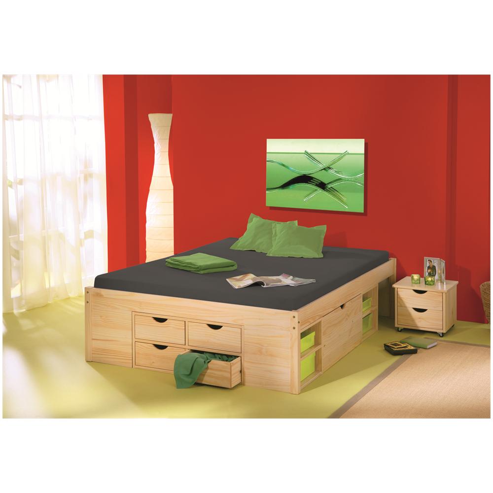 Ampio Letto Contenitore E Comodino Con Ruote / Pino Massello - Foto 1