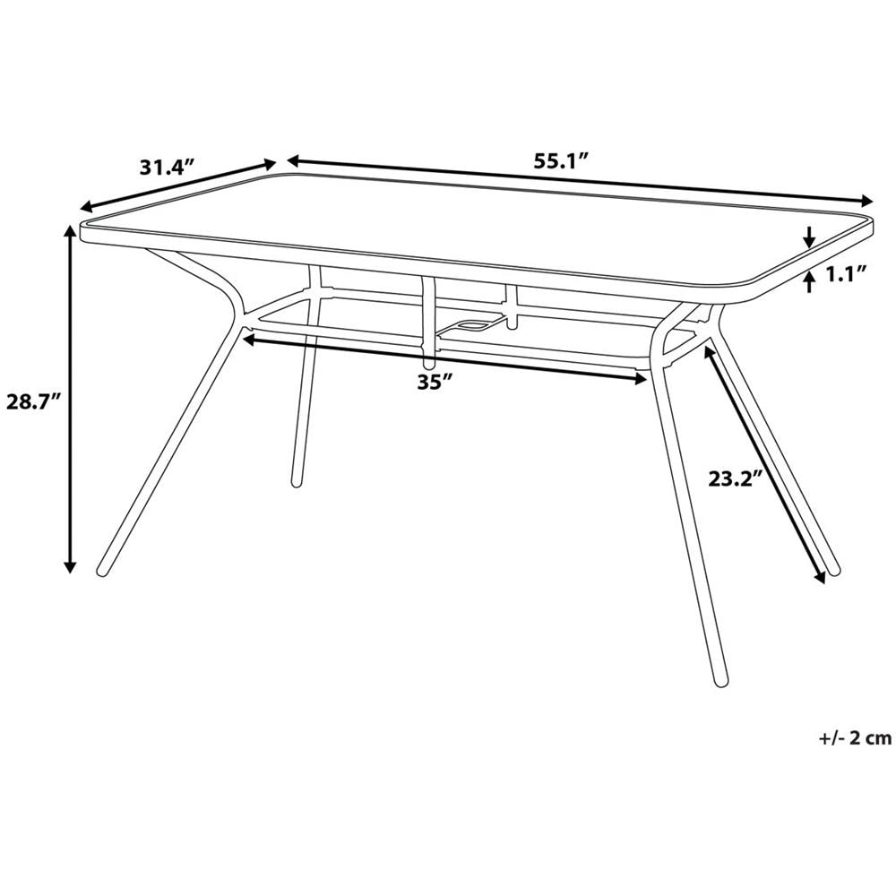 Tavolo Da Giardino In Acciaio Nero - Tavolo Rettangolare Da Giardino 140x80 - Livo - Foto 2