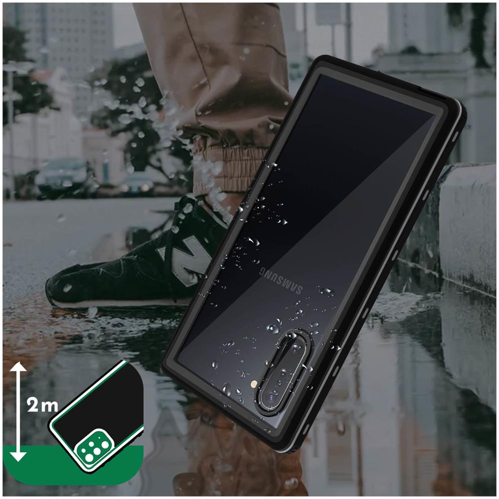 Cover Samsung Galaxy Note 10 Plus Waterproof 2m Con Vetrino Redpepper Nero - Foto 5