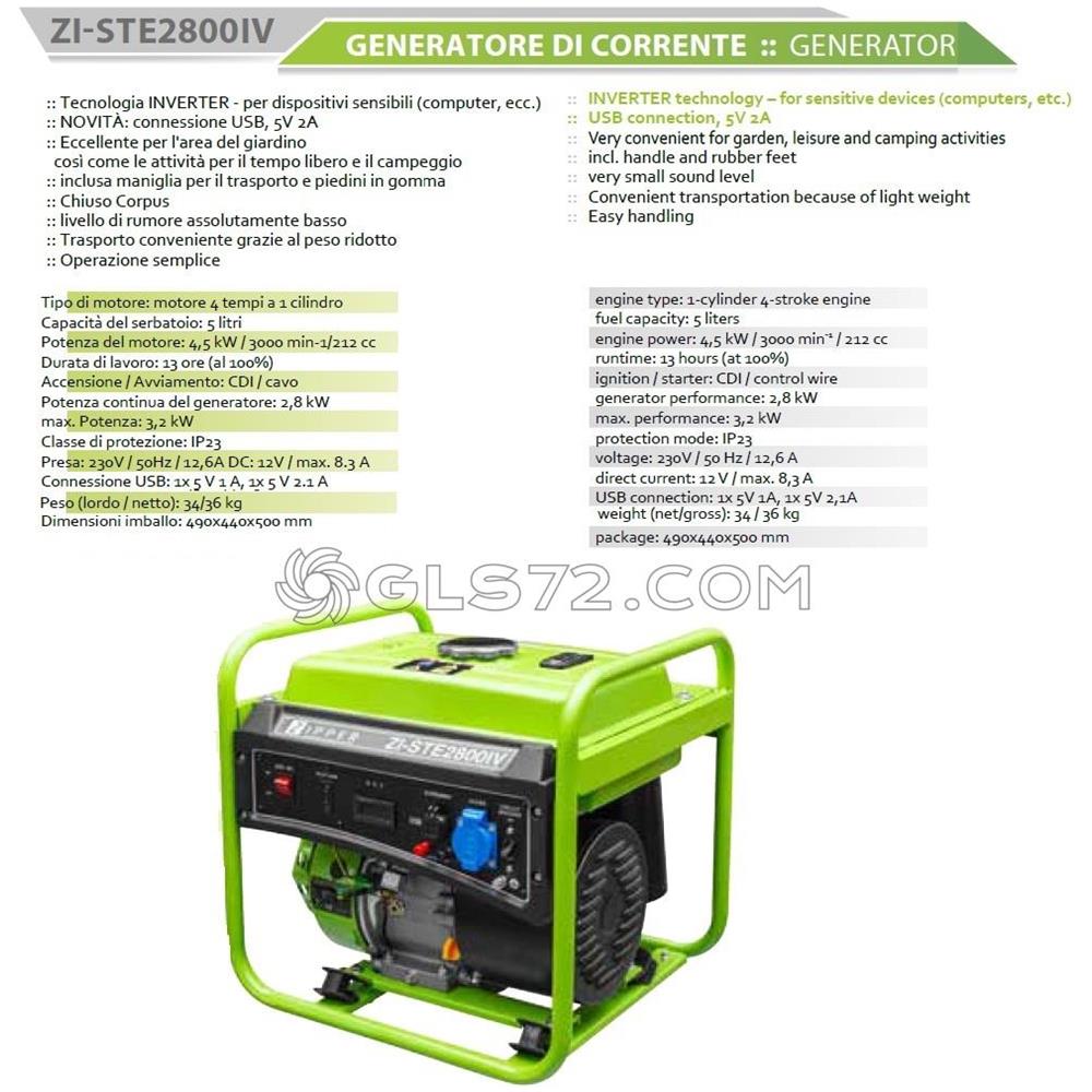 Generatore Di Corrente Inverter 3200w Zi-ste2800iv - Foto 10