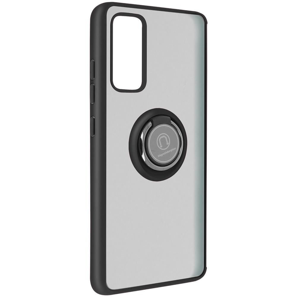 Cover Samsung Galaxy S20 Fe Bimateriale Anello In Metallo Funzione Supporto Nero - Foto 2