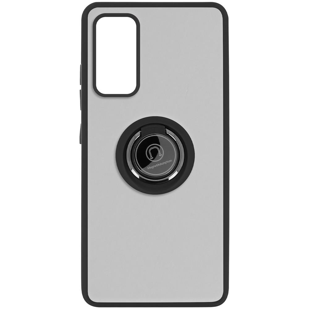Cover Samsung Galaxy S20 Fe Bimateriale Anello In Metallo Funzione Supporto Nero - Foto 1