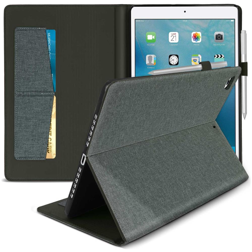 Cover Porta Carte Apple Ipad 5 / 6 / Air Tessuto Grigio - Foto 5