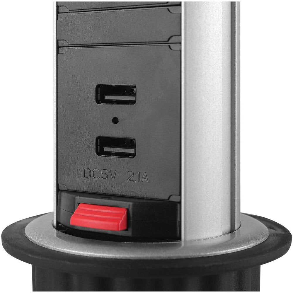 Ciabatta Pop-up Da Tavolo Per Ufficio Deltaco Con Protezione Contro Le Sovratensioni - Foto 2