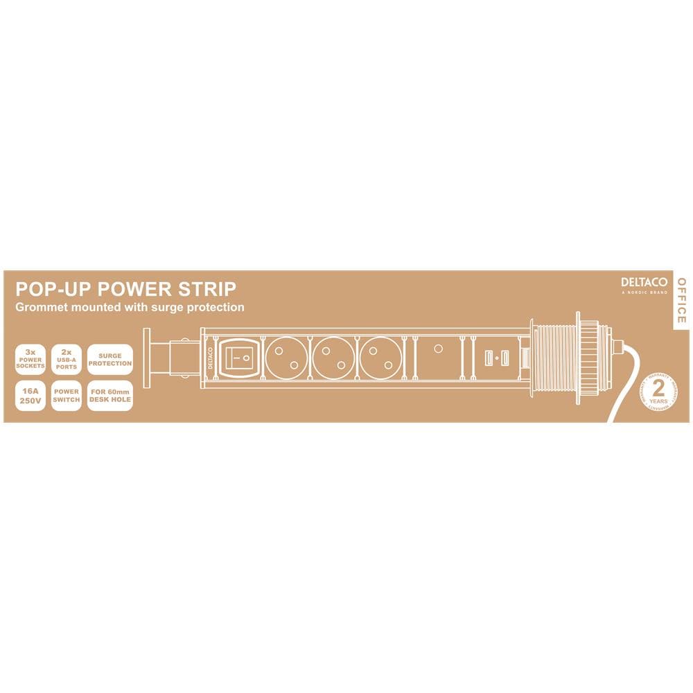 Ciabatta Pop-up Da Tavolo Per Ufficio Deltaco Con Protezione Contro Le Sovratensioni - Foto 14