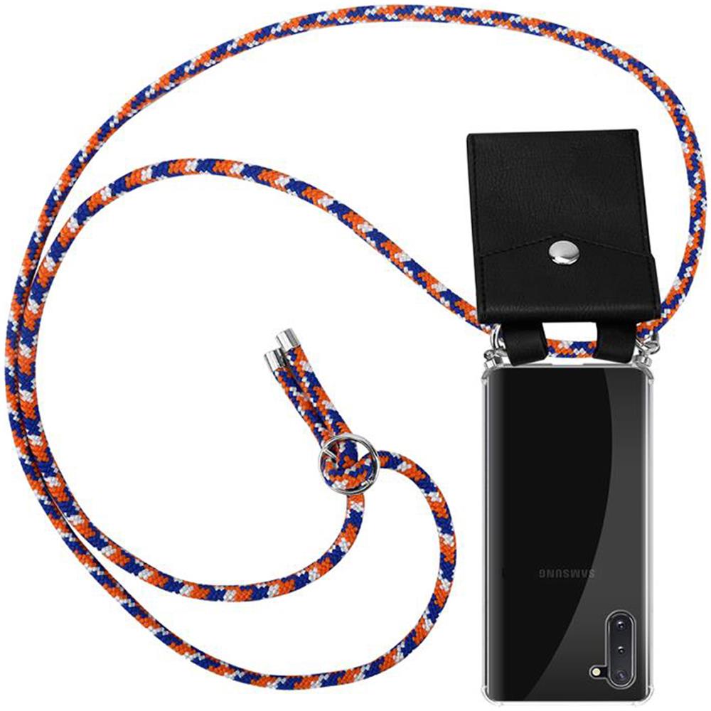Catena Di Telefoni Cellulari Compatibile Con Samsung Galaxy Note 10 In Arancio Blu Bianco - Coperchio Protettivo In Silicone Con Anelli D'argento, Cinturino In Corda E Custodia Staccabile - Foto 1