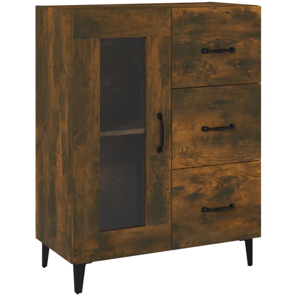 Credenza Rovere Fumo 69,5x34x90 Cm In Legno Multistrato - Foto 2