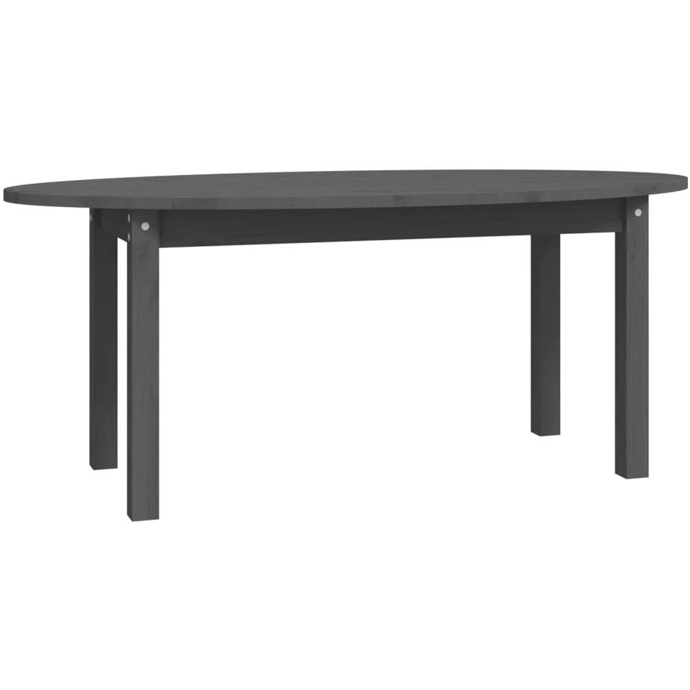 Tavolino Da Salotto Grigio 110x55x45 Cm Legno Massello Di Pino - Foto 2