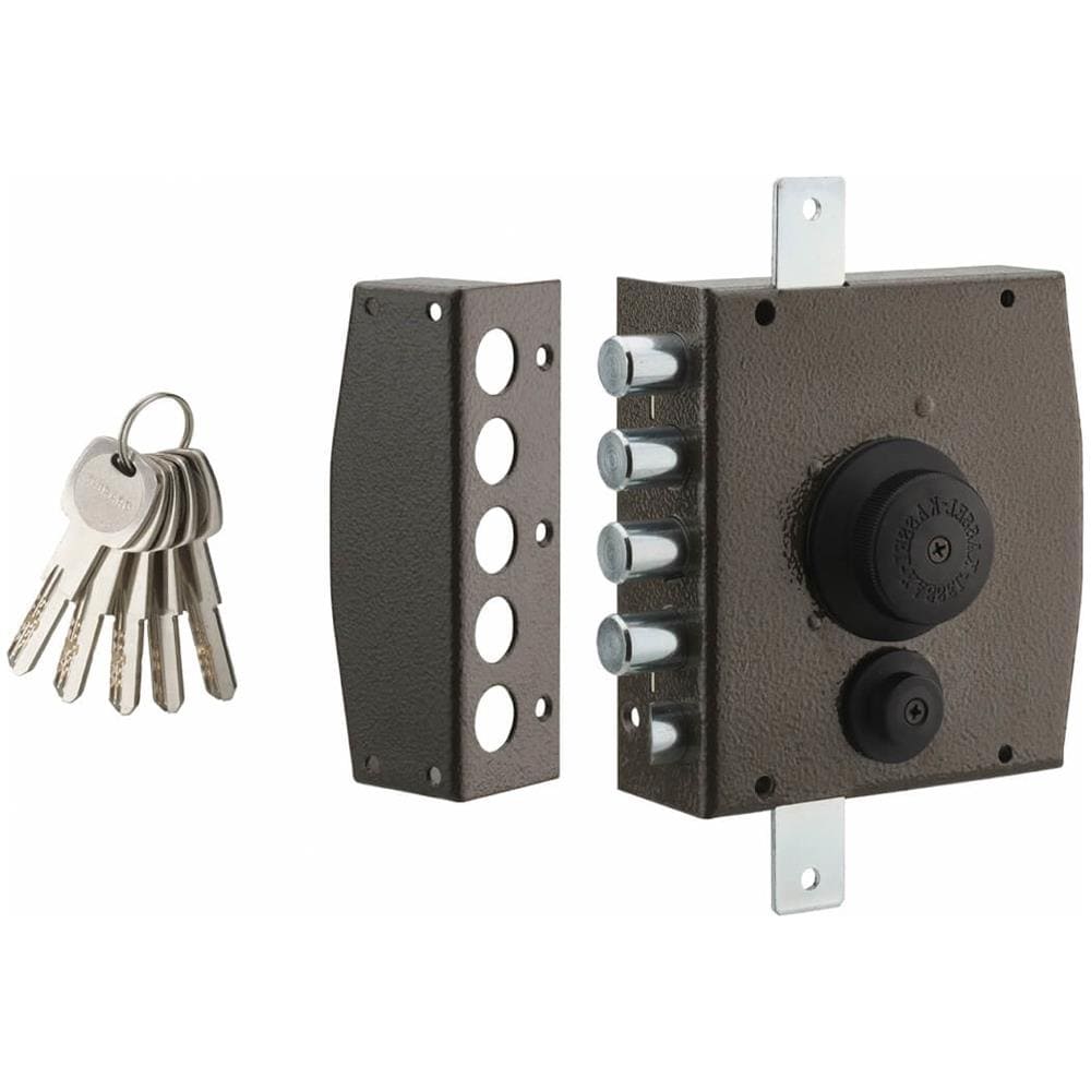 Serratura Triplice 3 Punti Con Pomolo, Da Applicare, Acciaio, 154x140 Mm, Sinistra, 5 Chiavi - - Foto 1