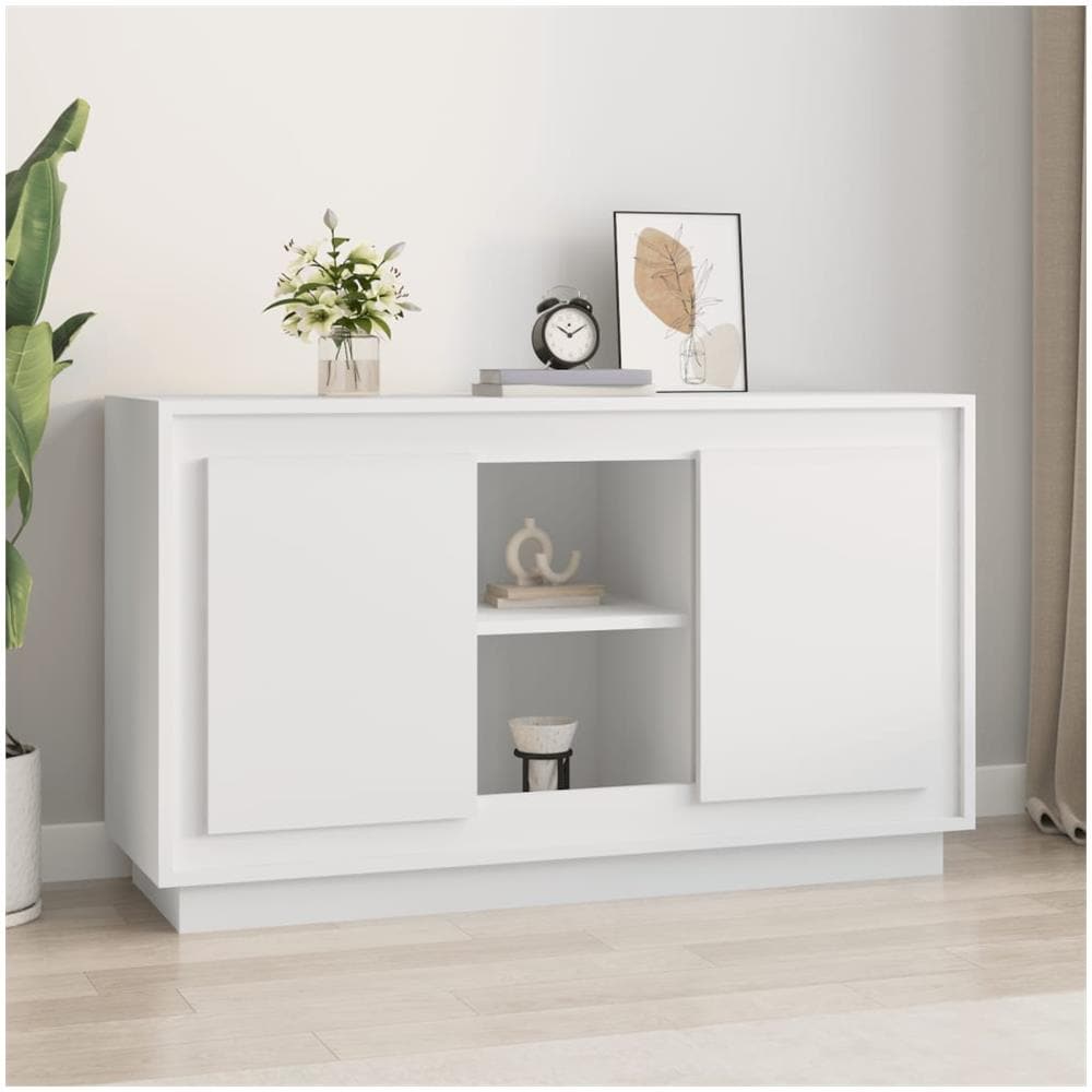 Credenza Bianca 102x35x60 cm in Legno Multistrato - Foto 1