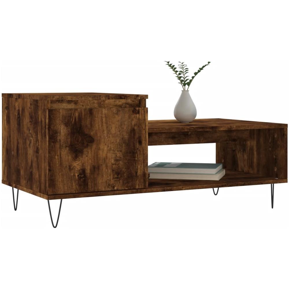 Tavolino Da Salotto Rovere Fumo 100x50x45 Cm Legno Multistrato - Foto 3