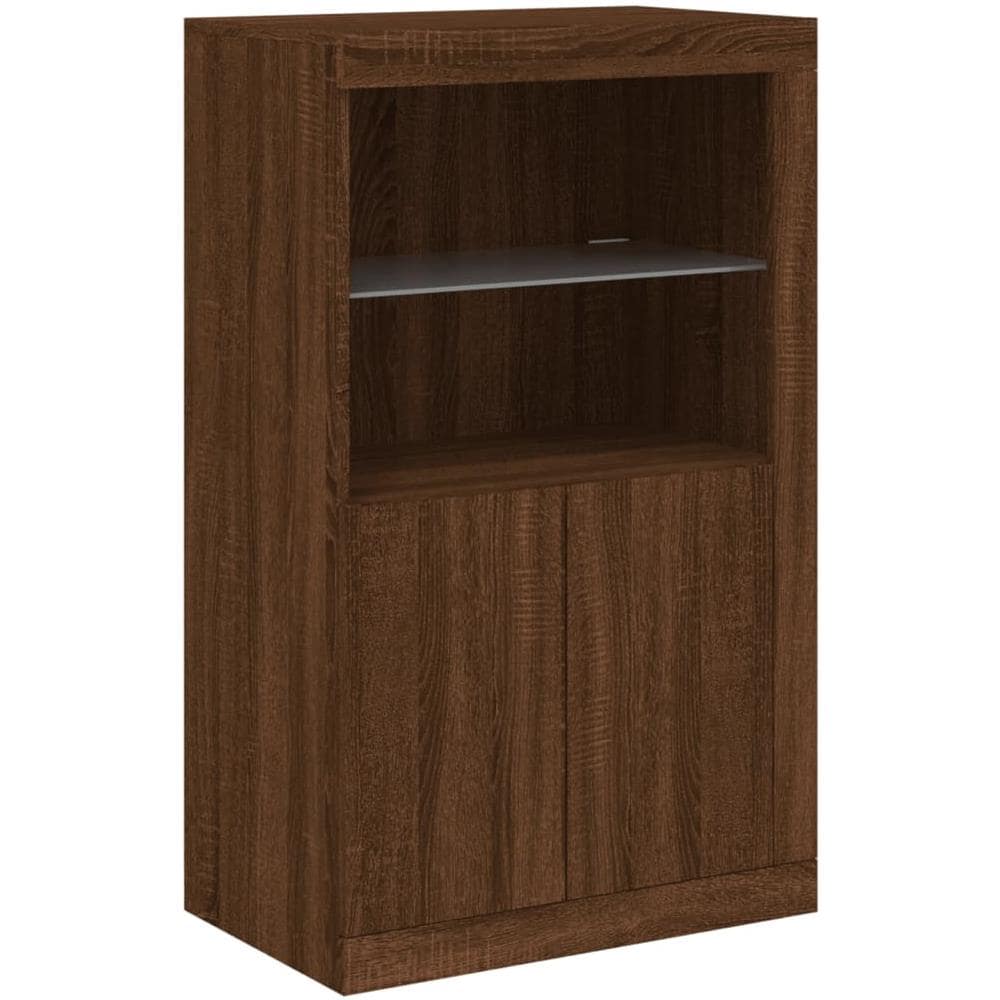 Armadietto Con Luci Led Rovere Marrone In Legno Multistrato - Foto 3