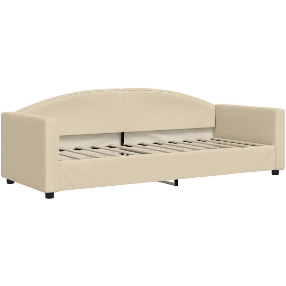 Letto Da Giorno Crema 80x200 Cm In Tessuto - Foto 1