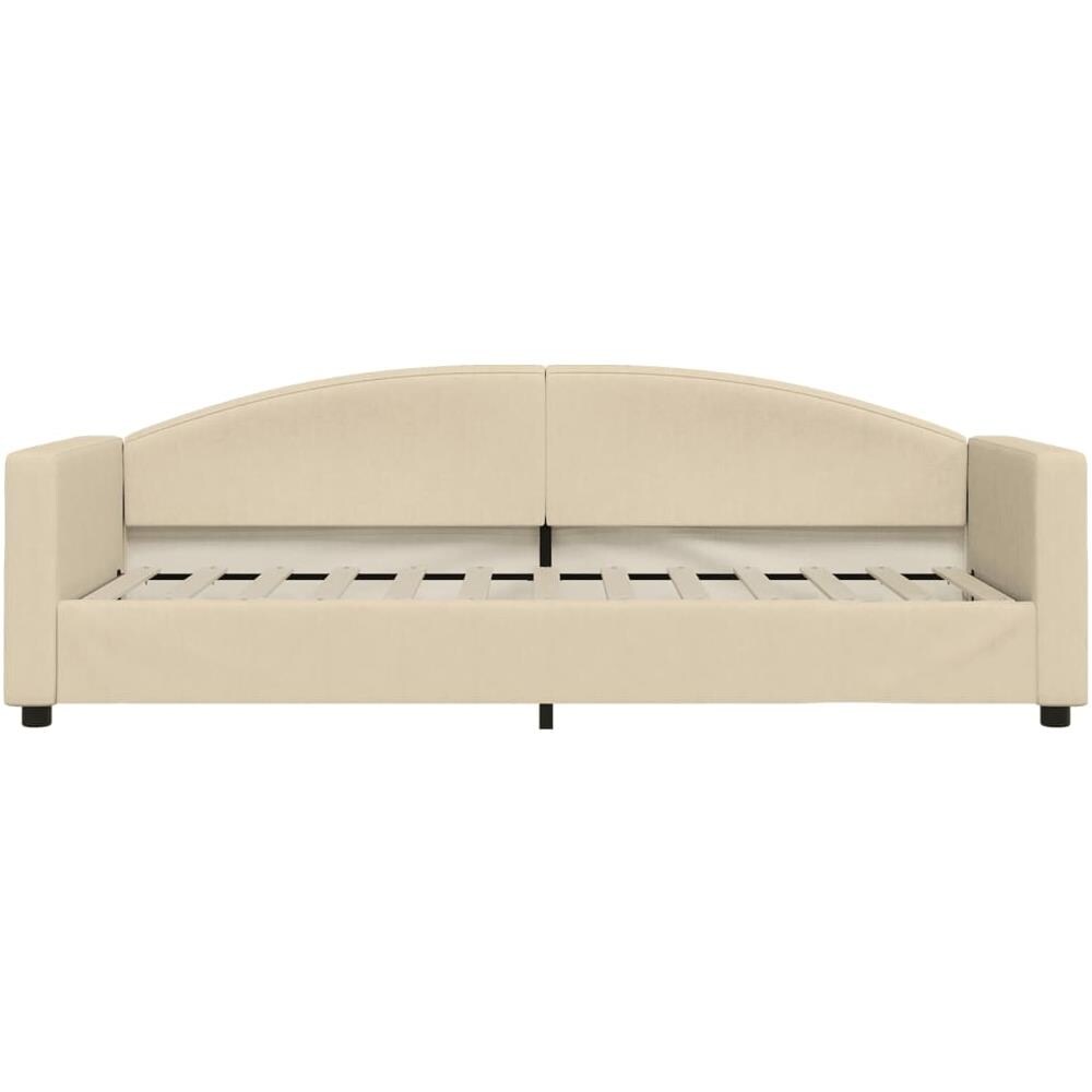 Letto Da Giorno Crema 80x200 Cm In Tessuto - Foto 2