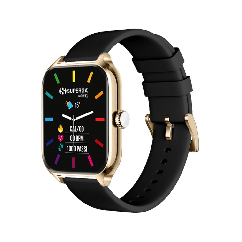 Smartwatch SWT-STC006 Bluetooth Cassa Gold 42 mm in Alluminio con Doppio Cinturino Nero e Verde Militare - Foto 1