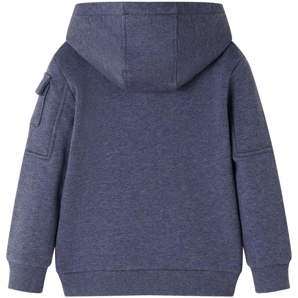 Felpa con Cappuccio e Cerniera per Bambini Blu Scuro Mélange 92 - Foto 2
