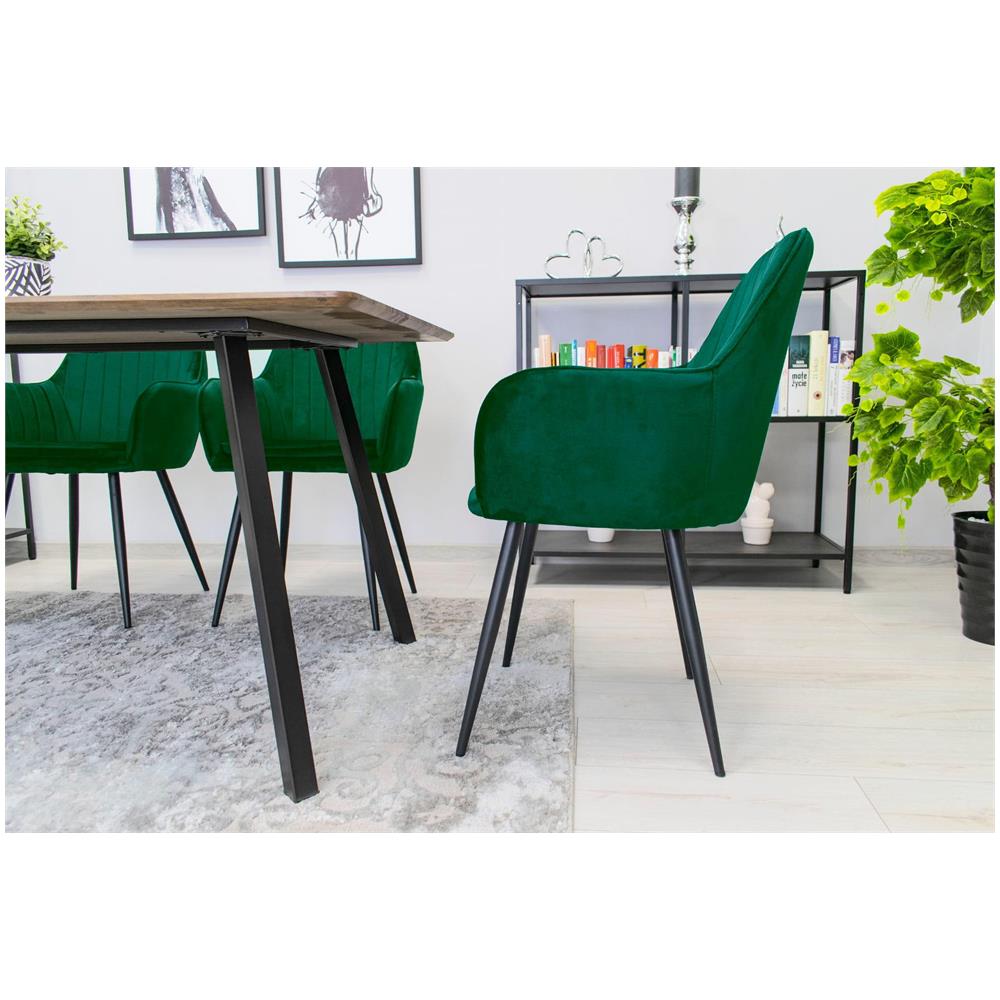 Sedia LUGO - Velluto verde con gambe nere x 2 - Foto 10