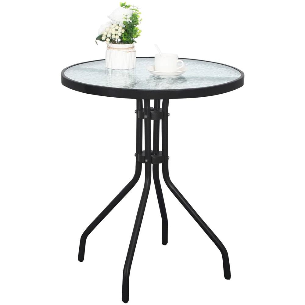 Tavolo rotondo ISLAND 60 cm + 4 sedie SOFIA grigio scuro - Foto 2