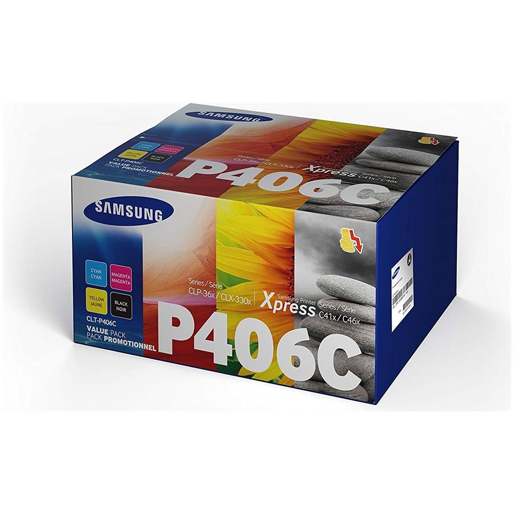 Cartuccia Toner Originale CLT-P406C da 4 pezzi Ciano /Magenta /Giallo /Nero Capacità 6000 Pagine - Foto 1