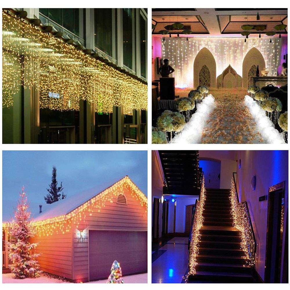 6m X 1m Led Tenda Con Catena Di Luci, Catena Luminosa 300 Leds 9 Modalità Impermeabile Decorazione Per Decorazioni Natale - Foto 4