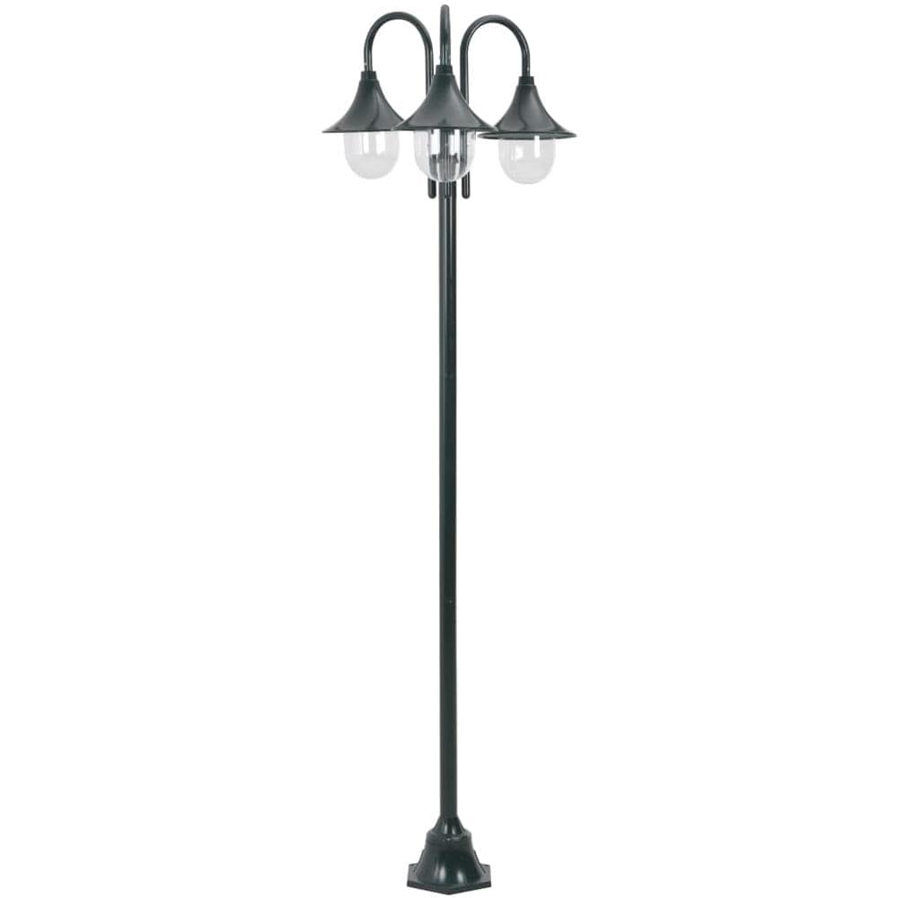Lampione Da Giardino E27 220 Cm Alluminio 3 Lampade Verde Scuro - Foto 1
