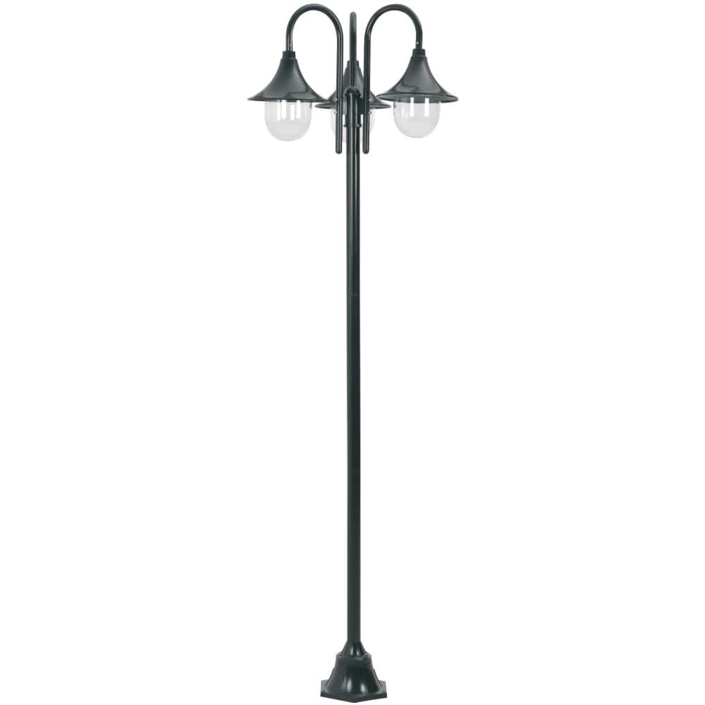 Lampione Da Giardino E27 220 Cm Alluminio 3 Lampade Verde Scuro - Foto 2
