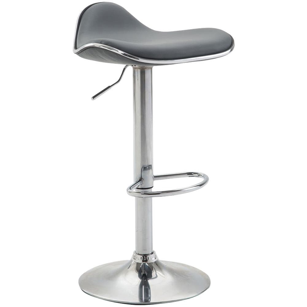 Sgabello Bar Shanghai in Similpelle - Sgabello Alto Cucina Girevole e Regolabile 60-80cm - Sgabello Design da Bancone Imbottito Grigio - Foto 1
