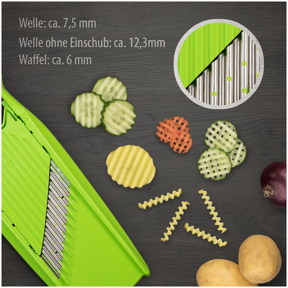 Tagliaverdure Wave-Waffle Powerline - Tagliapasta Wave senza taglierina tagliapasta Tagliaverdure Tagliaverdure con portafrutta | verde - Foto 7