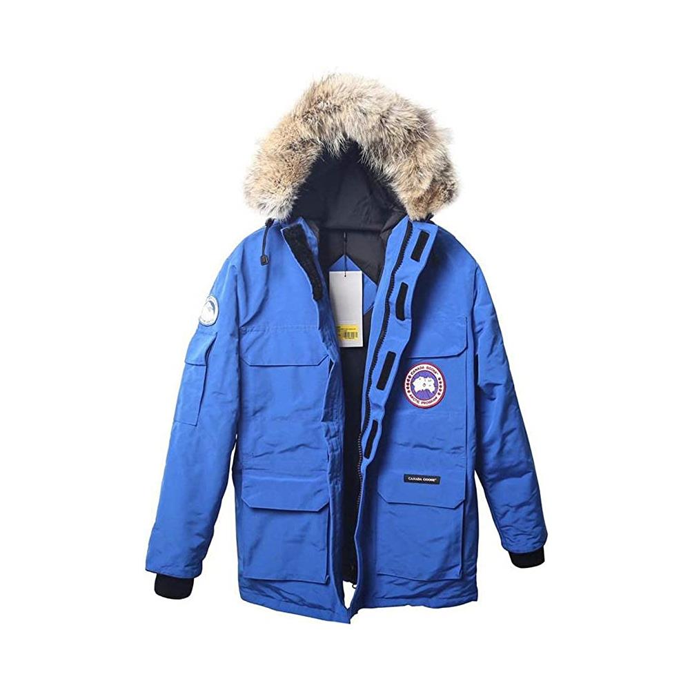 Luxury Canada Moda Uomo Expedition Parka Goose Feather Piumino Con Cappuccio Giacca Cappotto Blu, 2xl - Foto 1