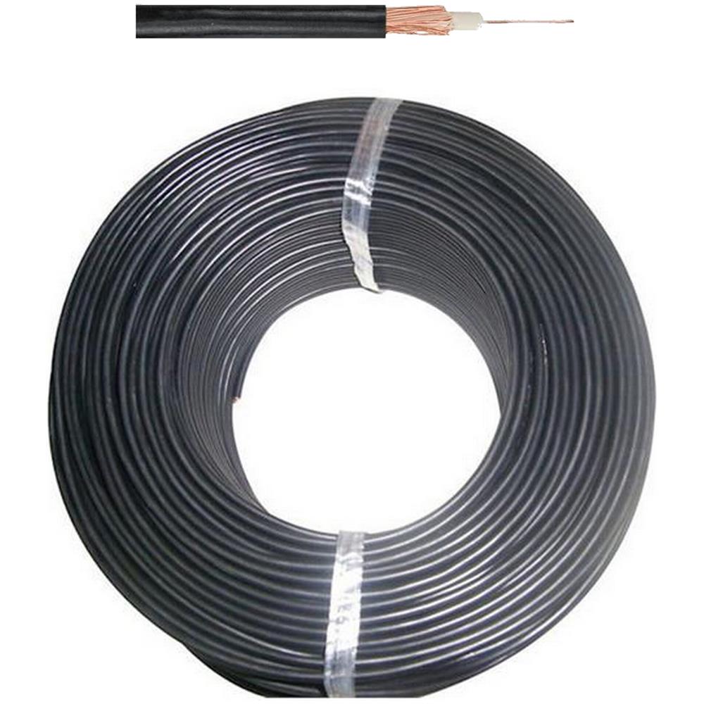 Cavo Mini Coassiale 100 Metri 75 Ohm Af Nero A Norma Cei 20-22 - Foto 1