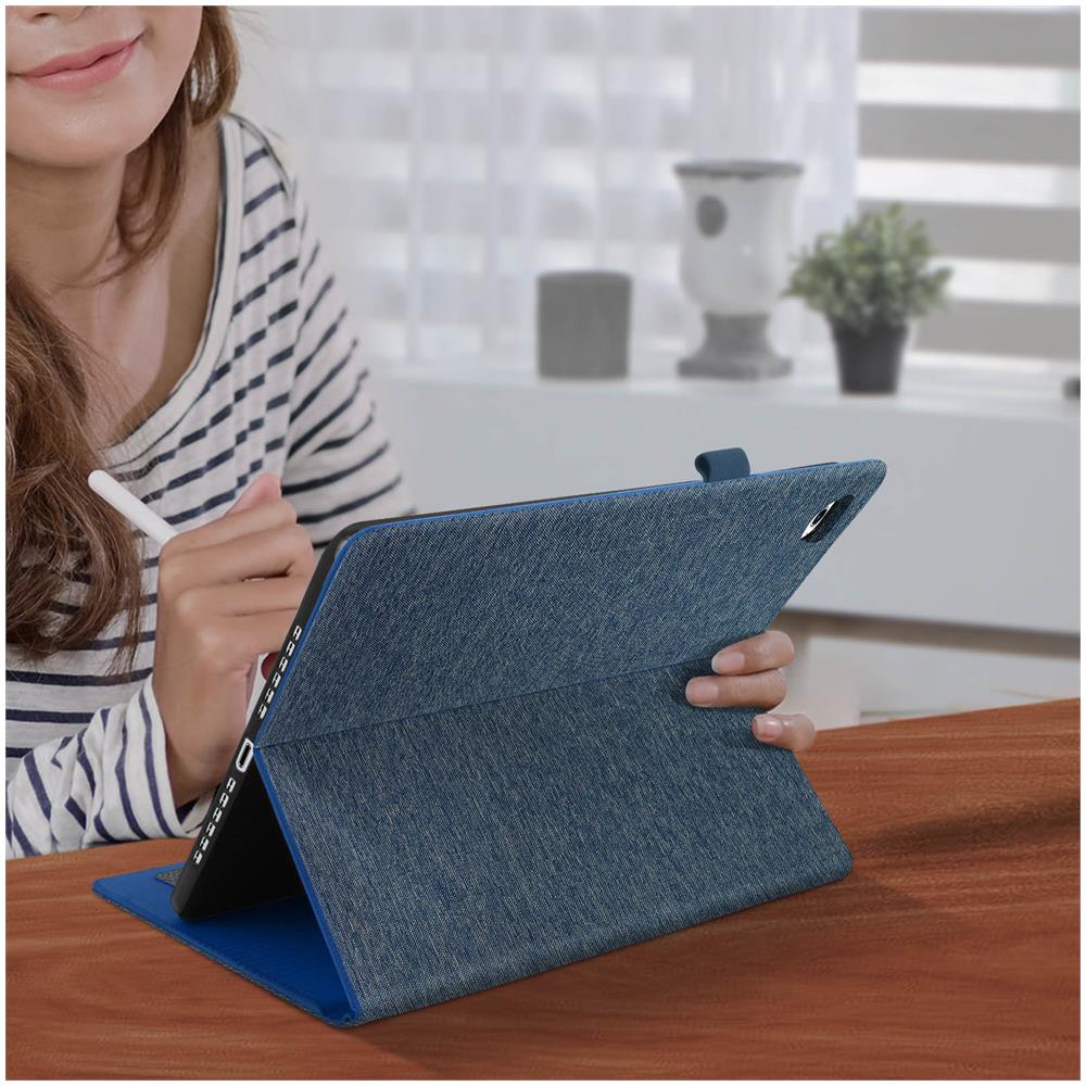 Cover Porta Carte Apple Ipad 5 / 6 / Air Tessuto Blu - Foto 2
