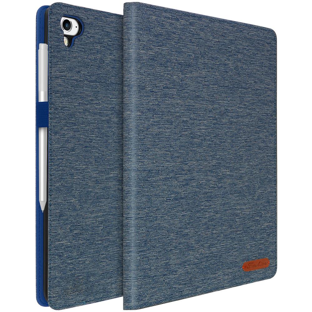 Cover Porta Carte Apple Ipad 5 / 6 / Air Tessuto Blu - Foto 1
