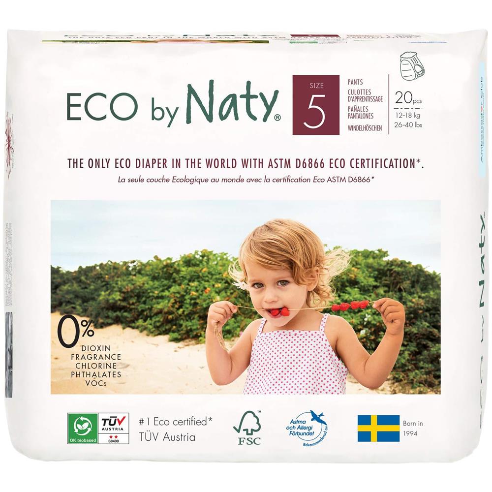 Naty Da Nature Babycare Size 5 (12-18 Kg O 26-40 Lbs) Eco Pantaloni Pull-on Di Formazione - 1 X Confezione Da 20 (20 Pants)  - Foto 1