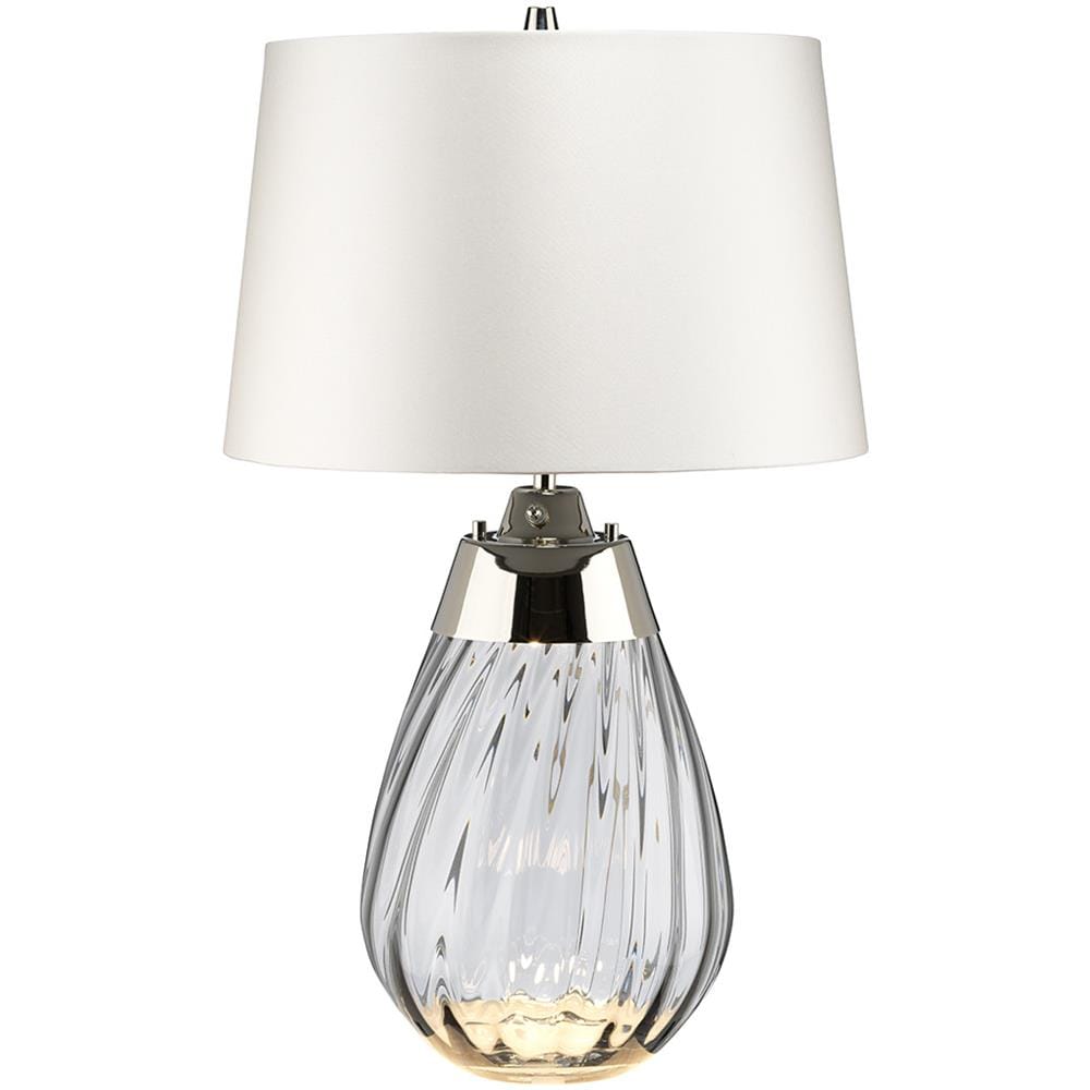 Lampada Da Tavolo A 2 Luci Piccola Fumé Con Paralume Bianco Sporco, Vetro Fumé, Paralume Bianco Sporco, E27 - Foto 1