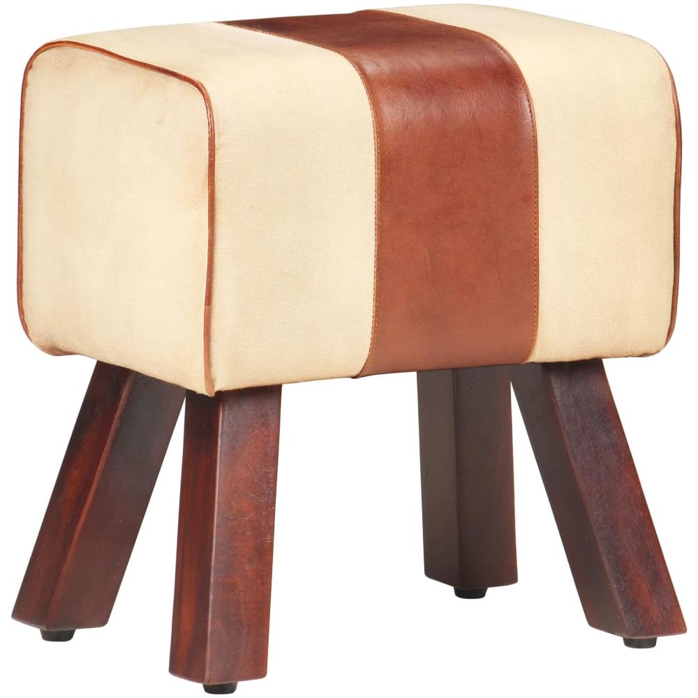 Panca da Palestra 38 cm Vera Pelle Marrone e Massello di Mango - Foto 8