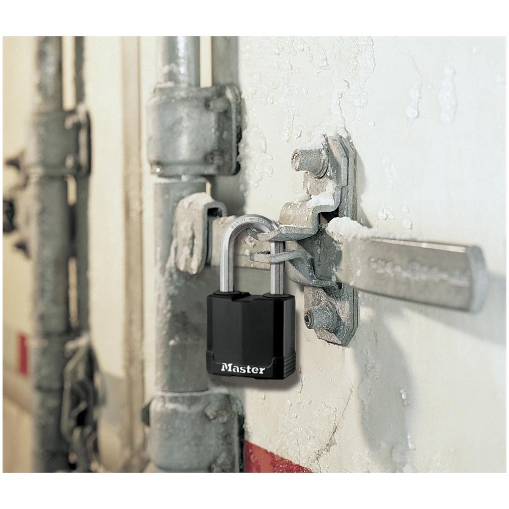 M115EURDLF, Key lock, Keyed to differ, Fence, Garage, Gate, Shed, Storage locker, Cassetta degli attrezzi, Workshop, Nero, Argento, Acciaio, Boron carbide - Foto 1