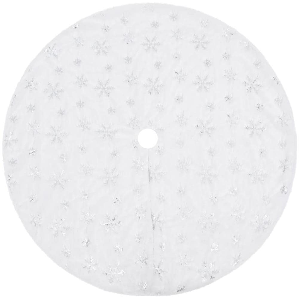 Gonna Per Albero Di Natale Raffinata Bianca 90 Cm In Similpelle - Foto 2