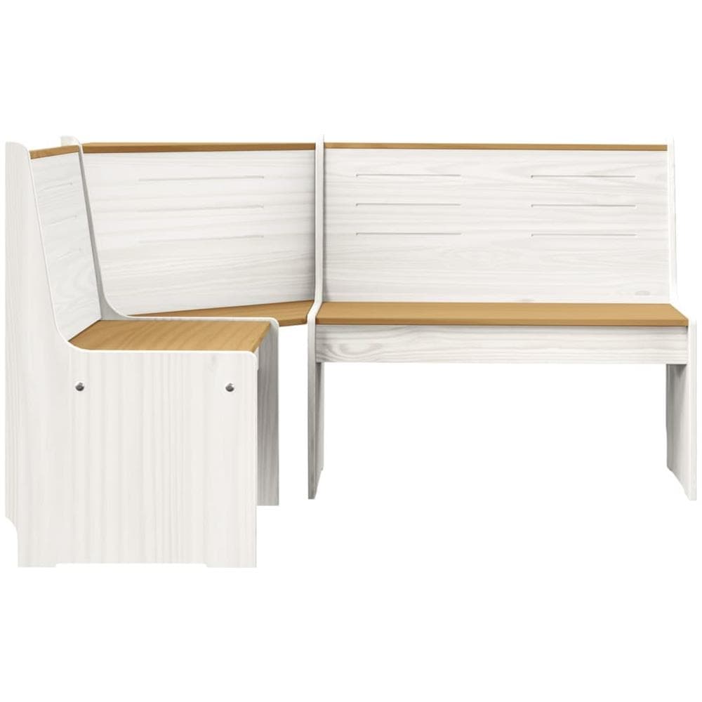 Panca Angolare REINE 151 cm in Legno di Pino ambra e Bianco - Foto 2