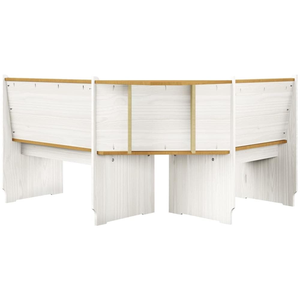 Panca Angolare REINE 151 cm in Legno di Pino ambra e Bianco - Foto 3