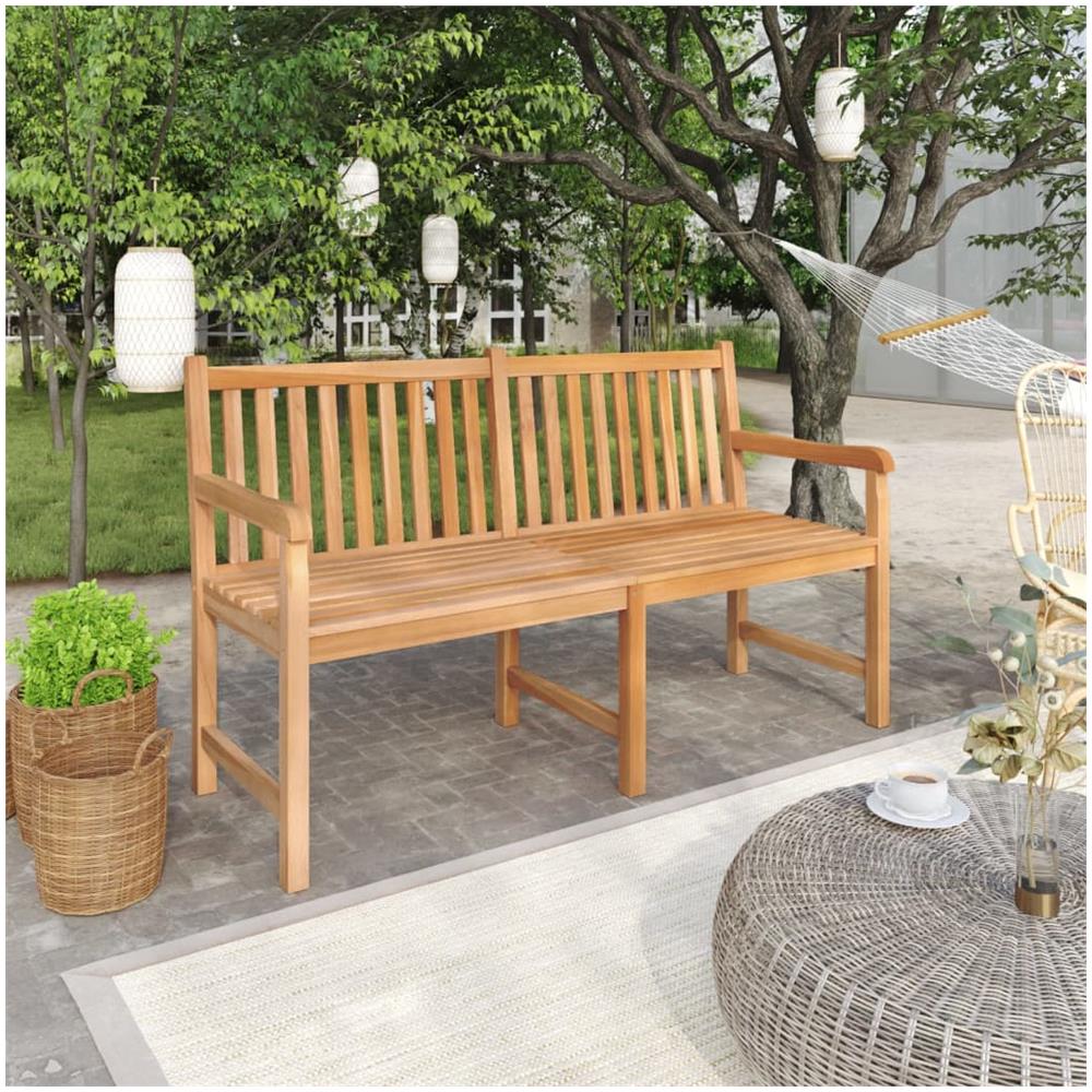 Panchina da Giardino 150 cm in Legno Massello di Teak - Foto 1