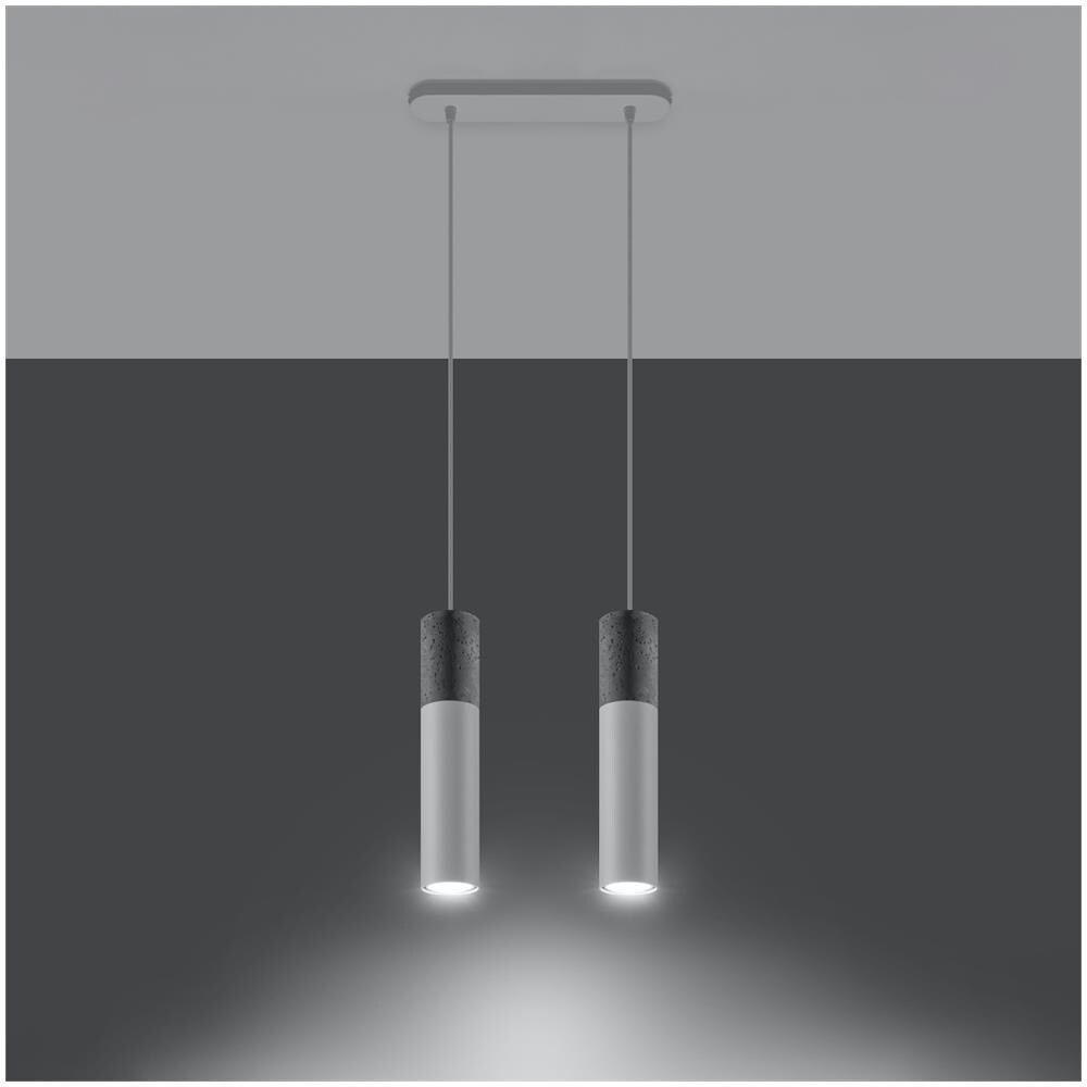 Lampada A Sospensione In Cemento Borgio 2 Sollux Bianco 900x300x60 Mm Cemento - Foto 12