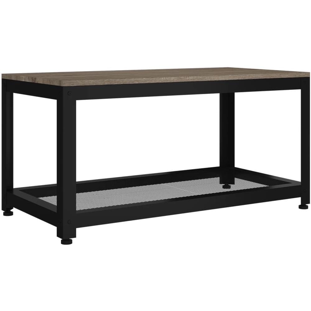 Tavolino Da Salotto Grigio E Nero 90x45x45 Cm In Mdf E Ferro - Foto 1