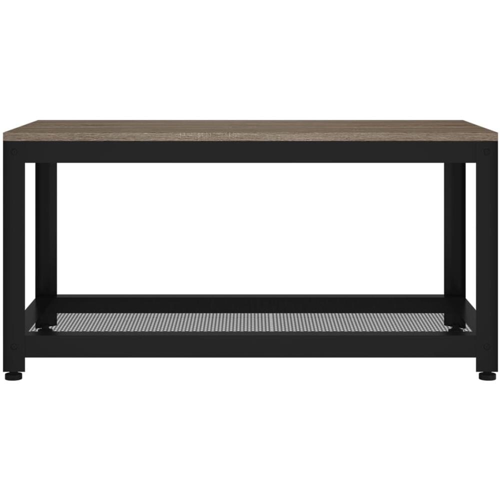 Tavolino Da Salotto Grigio E Nero 90x45x45 Cm In Mdf E Ferro - Foto 2
