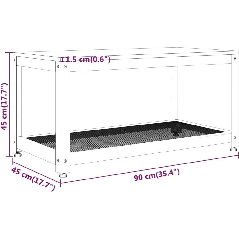 Tavolino Da Salotto Grigio E Nero 90x45x45 Cm In Mdf E Ferro - Foto 6