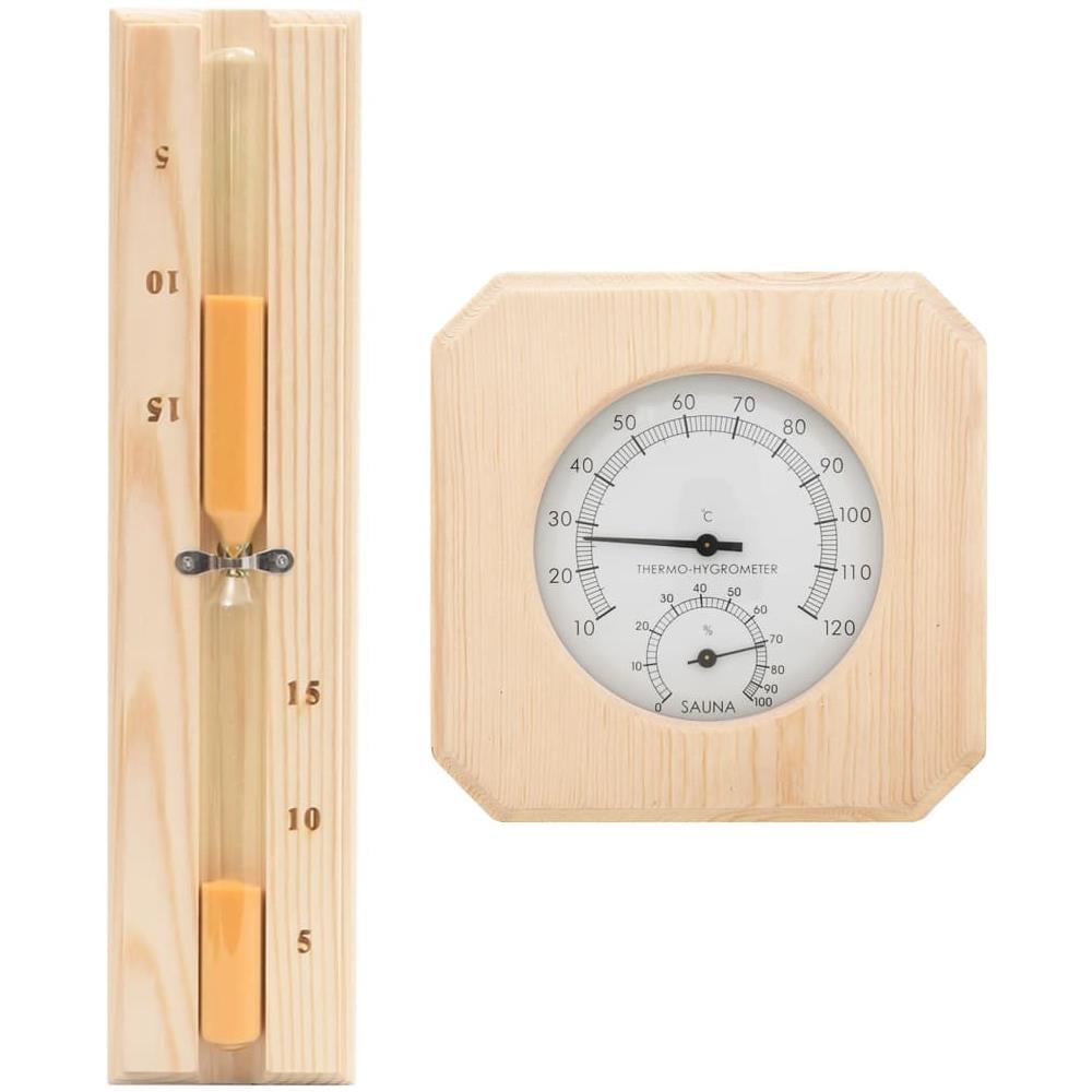 Set Timer Igrotermografo E Clessidra Sauna 2 In 1 Massello Pino - Foto 1