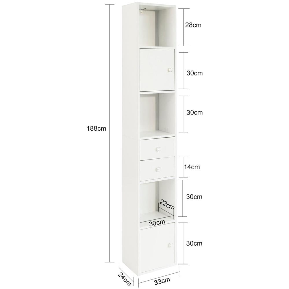 Armadio Colonna Salvaspazio Mobiletto Salvaspazio Scaffale Alto Cassettiera Bagno Mobiletto Bagno Str10-w - Foto 2