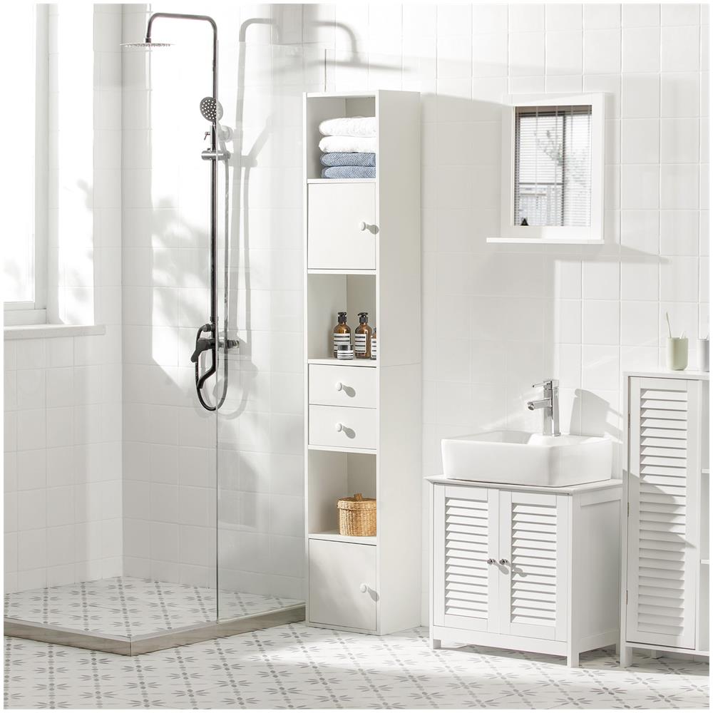 Armadio Colonna Salvaspazio Mobiletto Salvaspazio Scaffale Alto Cassettiera Bagno Mobiletto Bagno Str10-w - Foto 7