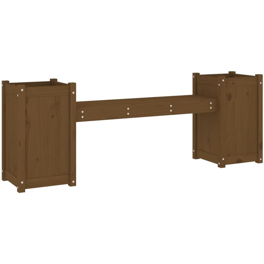 Panchina Fioriera Miele 180x36x63 cm Legno Massello Pino - Foto 2