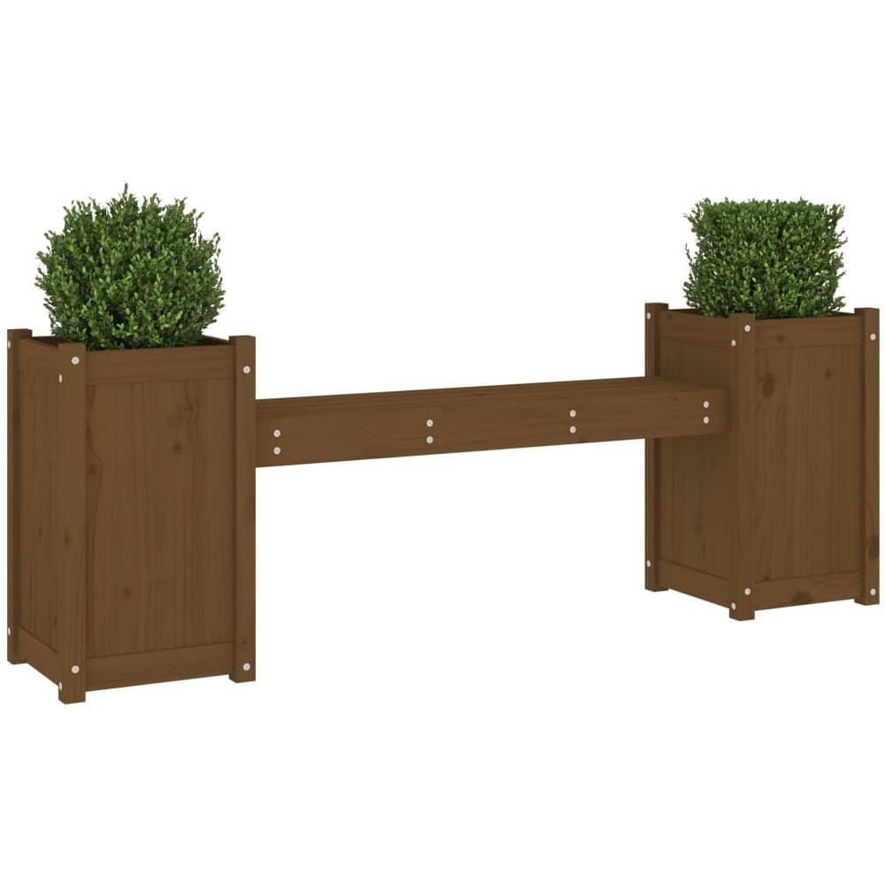 Panchina Fioriera Miele 180x36x63 cm Legno Massello Pino - Foto 3